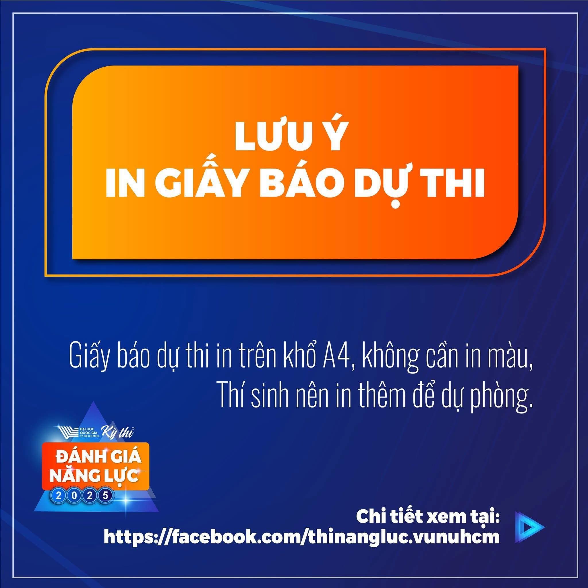 ♦️ LƯU Ý VỀ VIỆC IN GIẤY BÁO DỰ THI